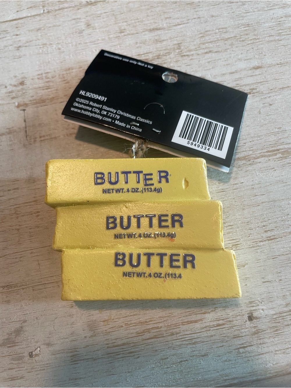 Butter Christmas Ornament